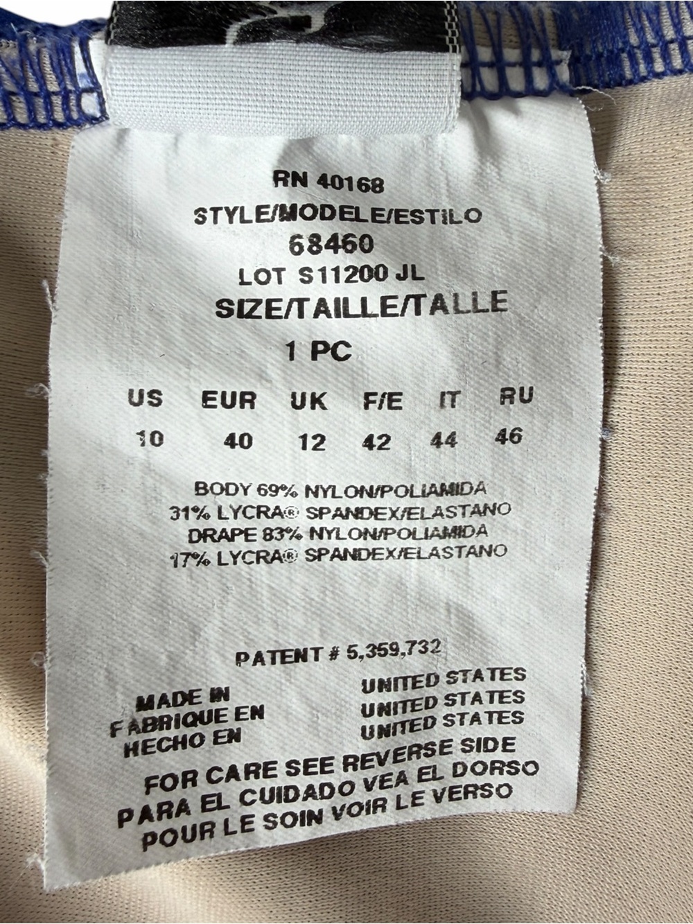 Miracle Suite Rialto Ruched Blue One-Piece Swimsuit Size 12 - Picture 9 of 9